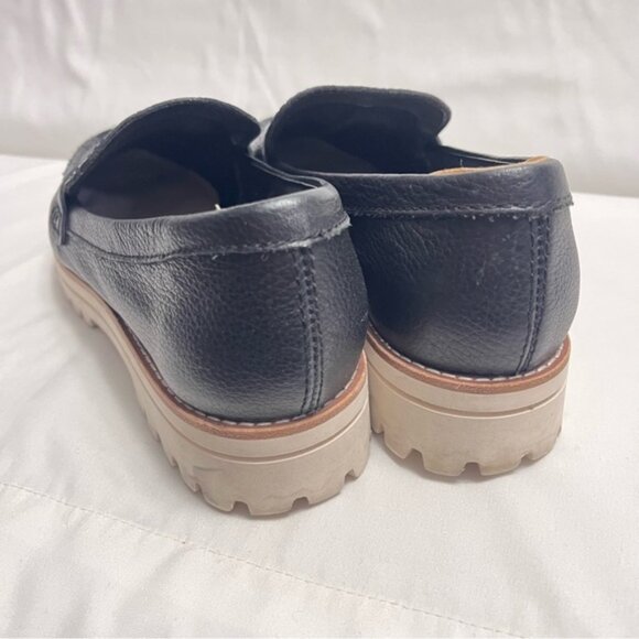 Dolce Vita Black Leather Loafers with Textured Design - Picture 6 of 8